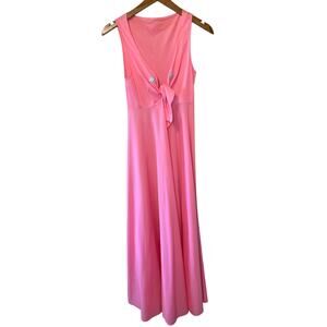 VTG Claire Sandra Lucie Ann Bright Pink Mid Century Modern Sleeveless Nightgown